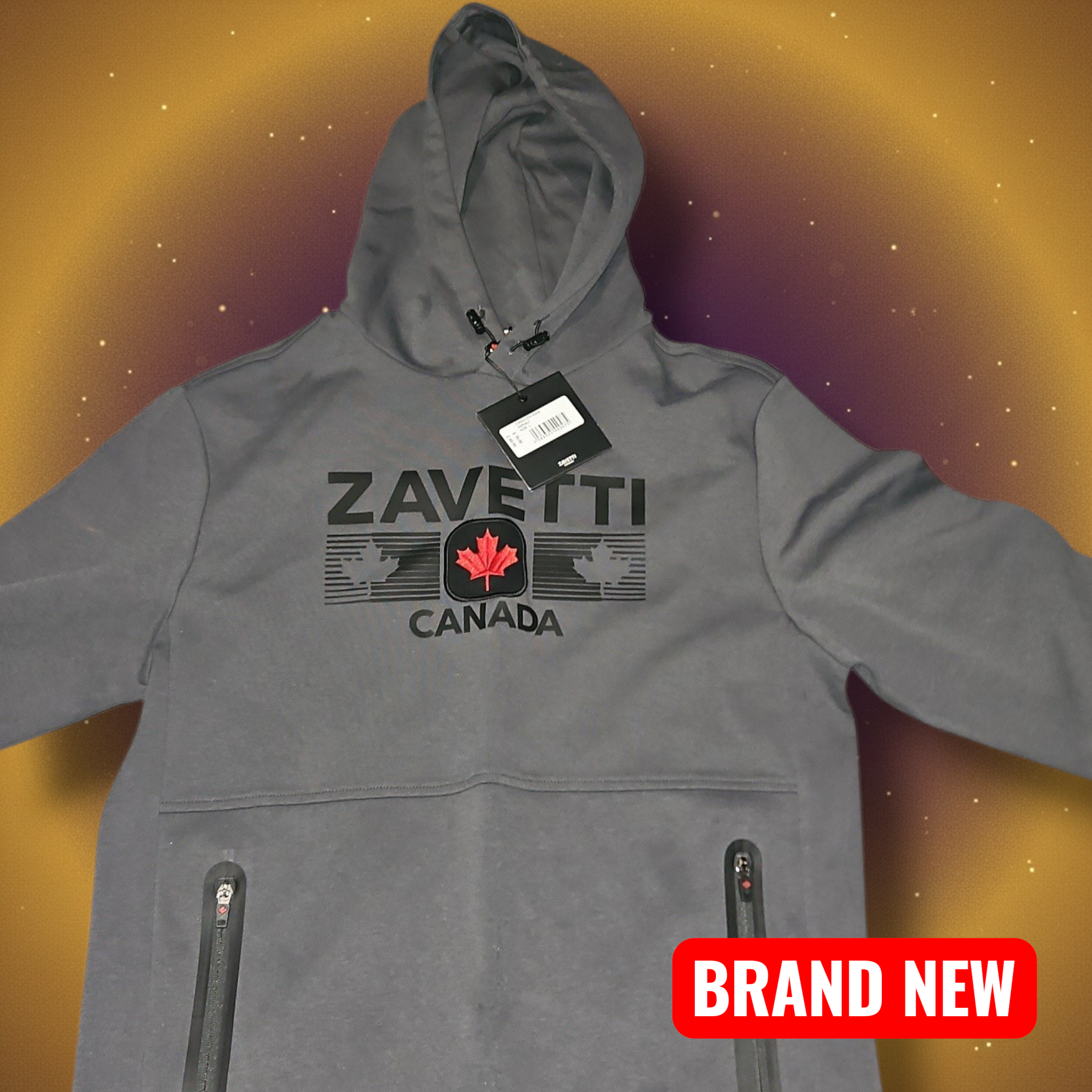 Zavetti Canada Grey Hoodie - Size L - Authentic & BNWT