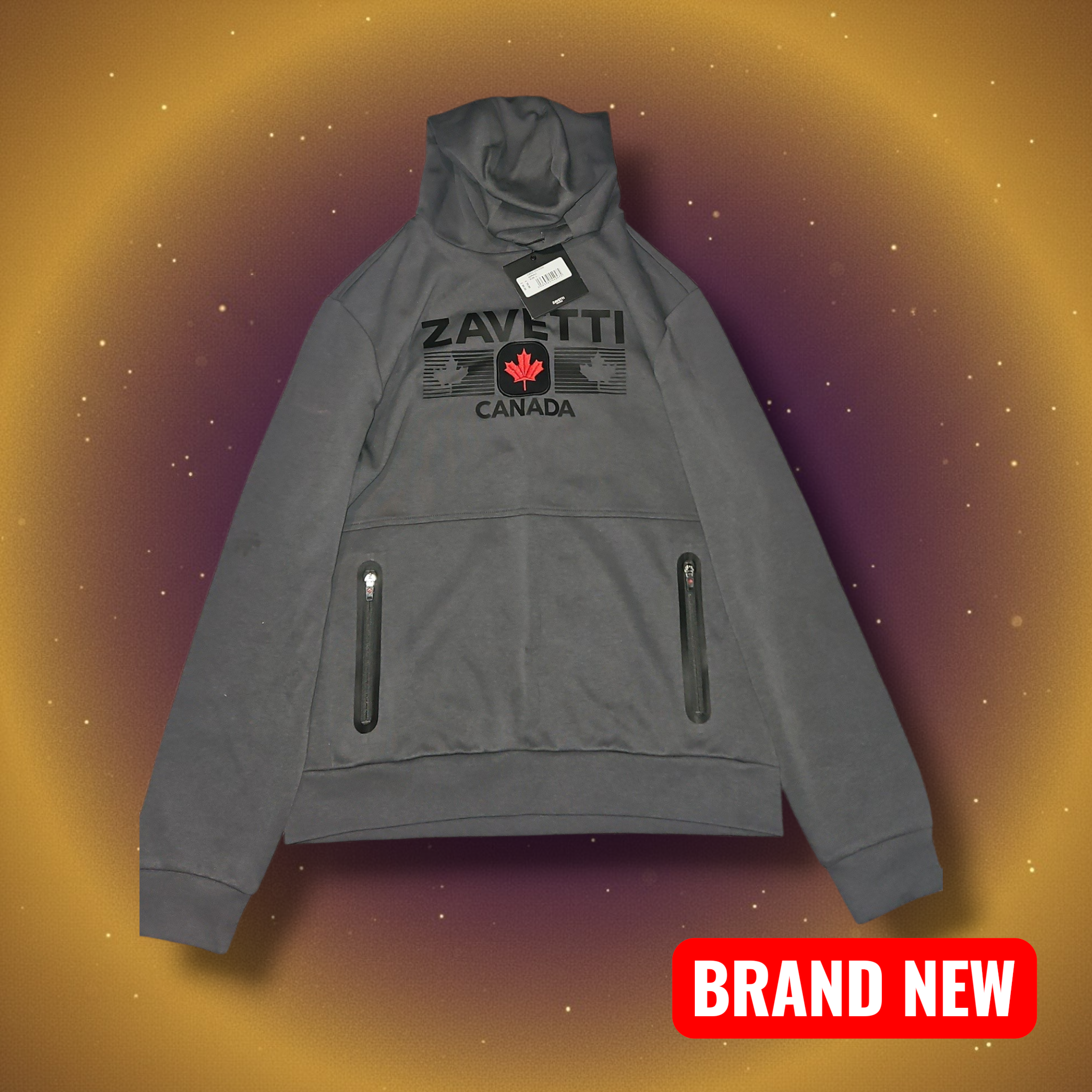 Zavetti Canada Grey Hoodie - Size L - Authentic & BNWT