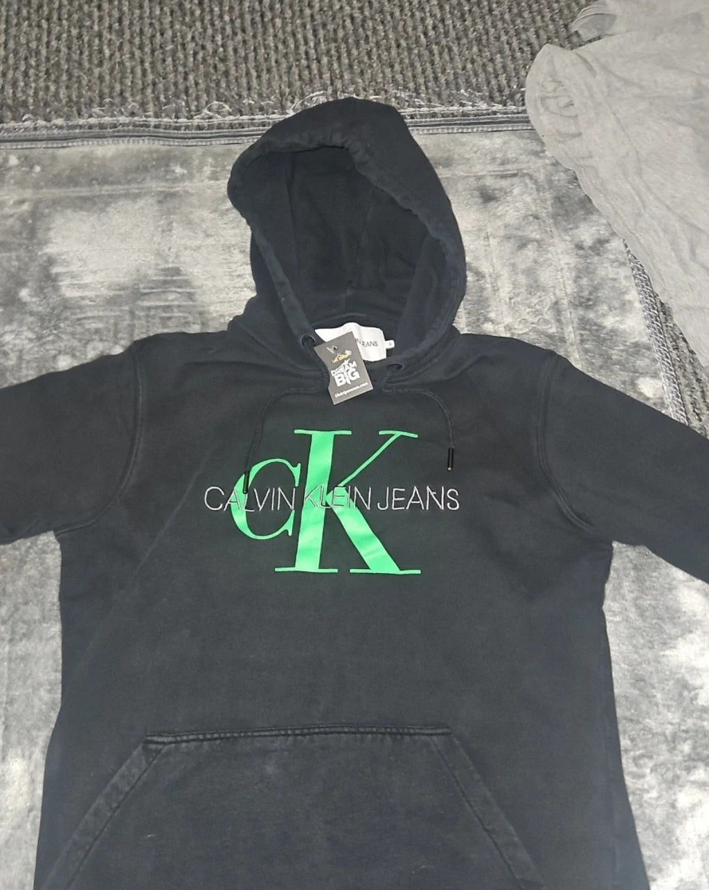 Calvin Klein Black Green Hoodie - Size S - Premium Quality
