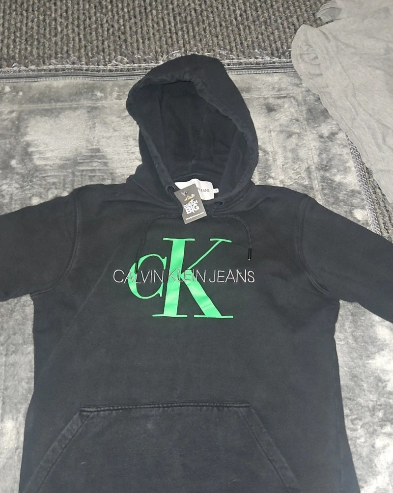 Calvin Klein Black Green Hoodie - Size S - Premium Quality