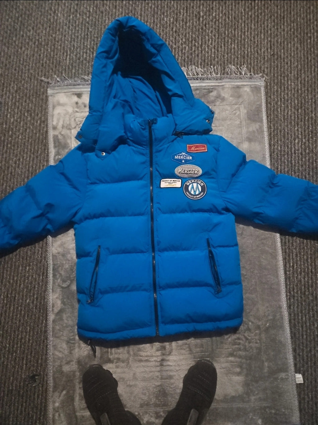 Mercier Blue Puffer Coat - Size XS for Cold Weather
