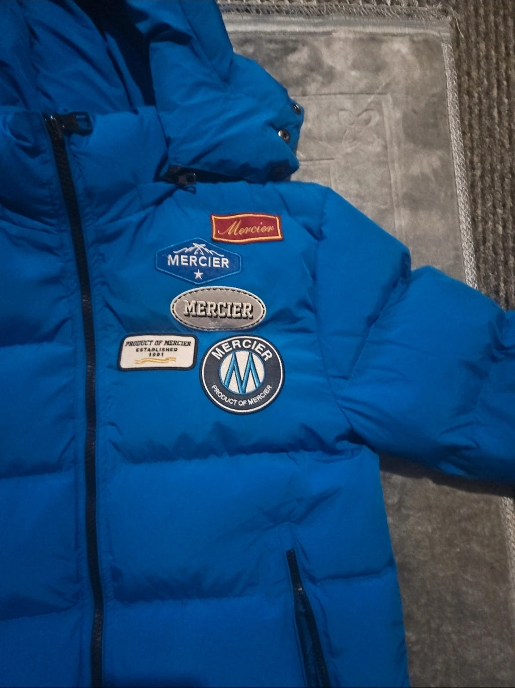 Mercier Blue Puffer Coat - Size XS for Cold Weather