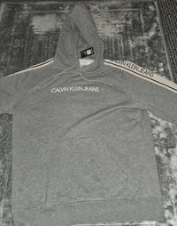 Calvin Klein Grey Hoodie - Size Small | Authentic Designer