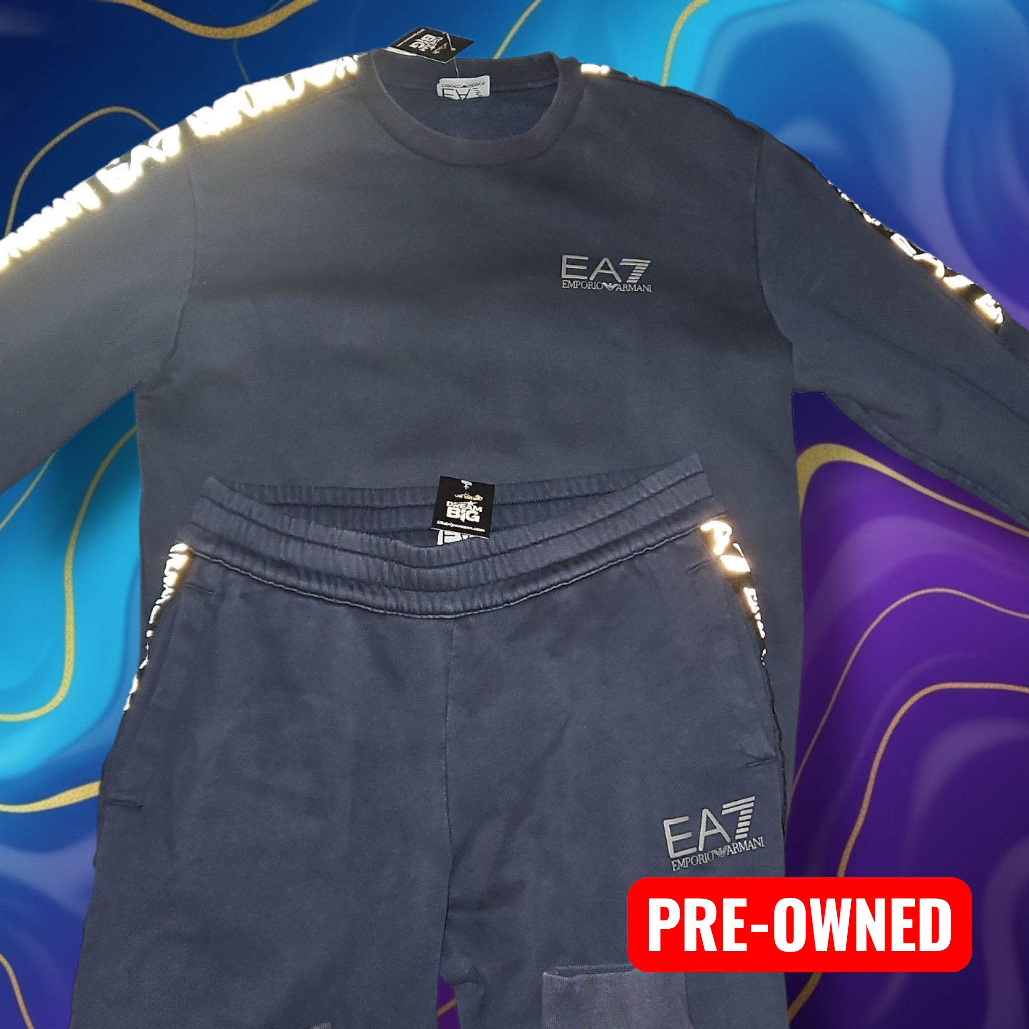 EA7 Emporio Armani Navy Tracksuit - Size Small