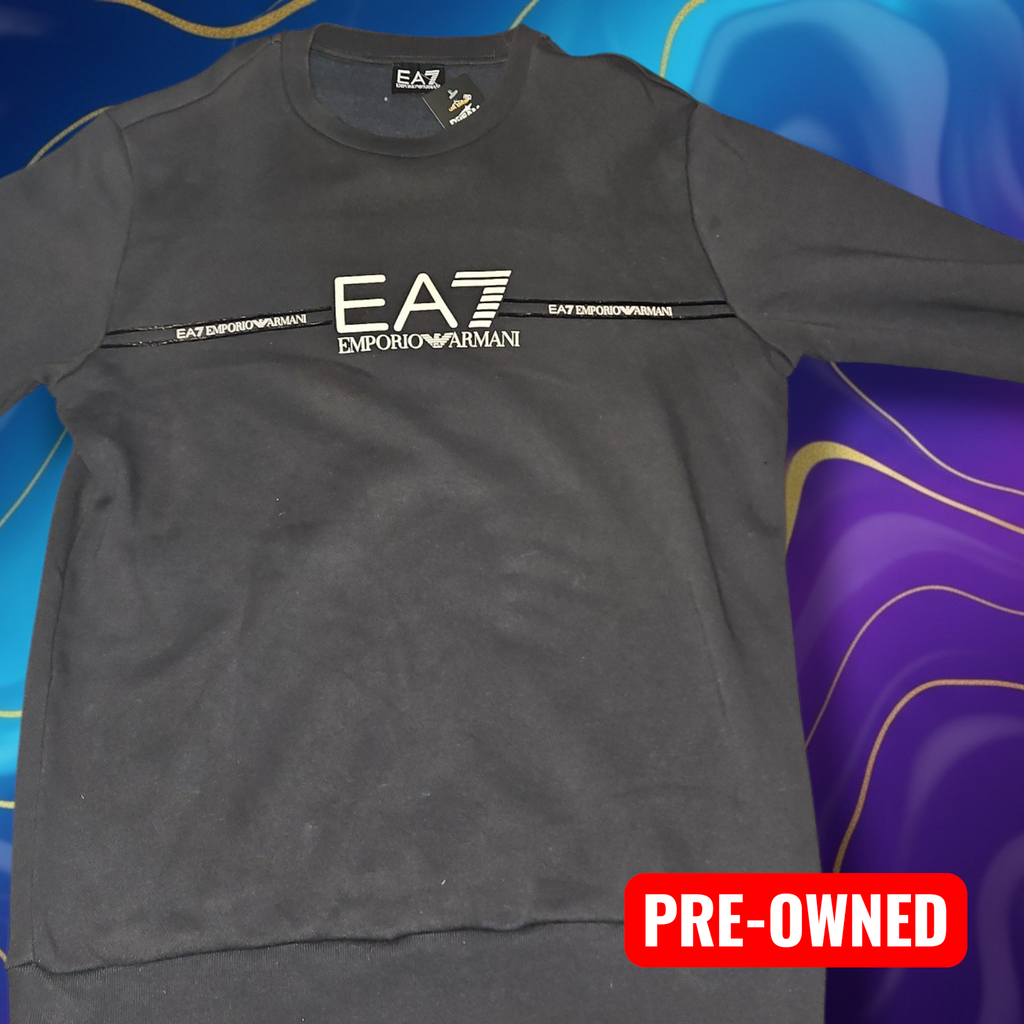 EA7 Armani Black Jumper Size Medium - Streetwear Essential