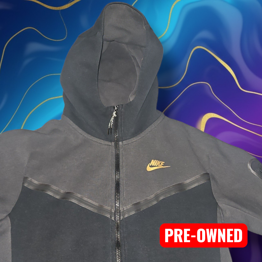 Nike Tech Fleece Hoodie Black Gold Size S