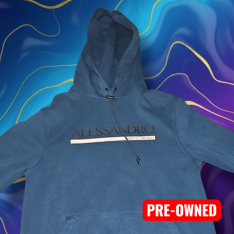 Alessandro Zavetti Navy Blue Hoodie - Size XS