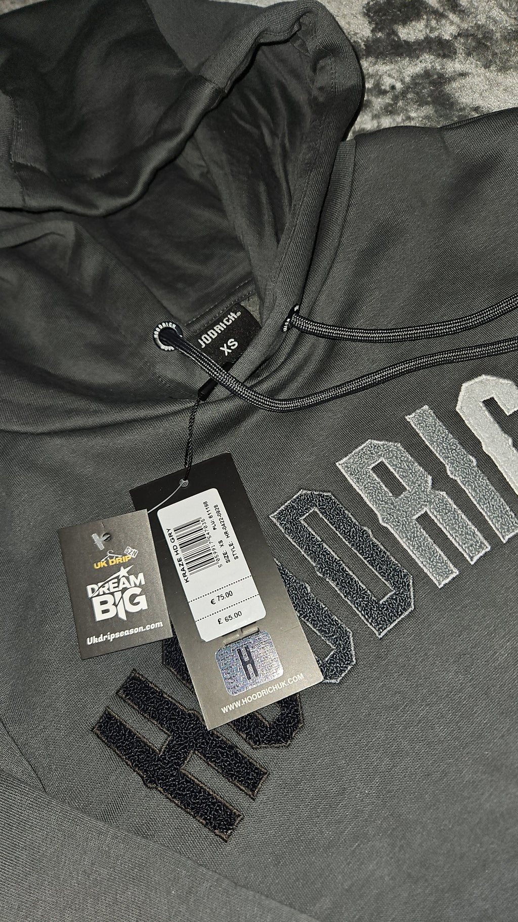 Hoodrich Hoodie XS - Grey - Brand New with Tags