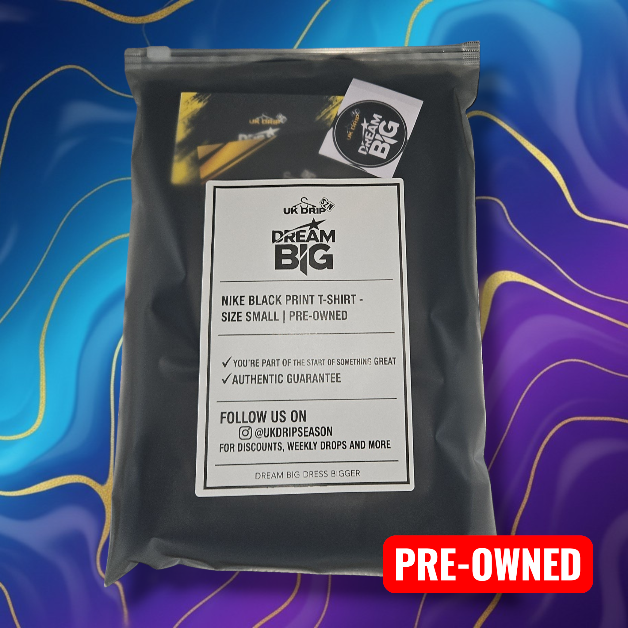 Nike Black Print T-Shirt - Size Small for Streetwear