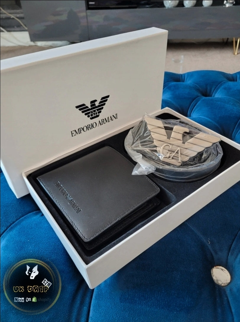 mens armani wallet and belt set
