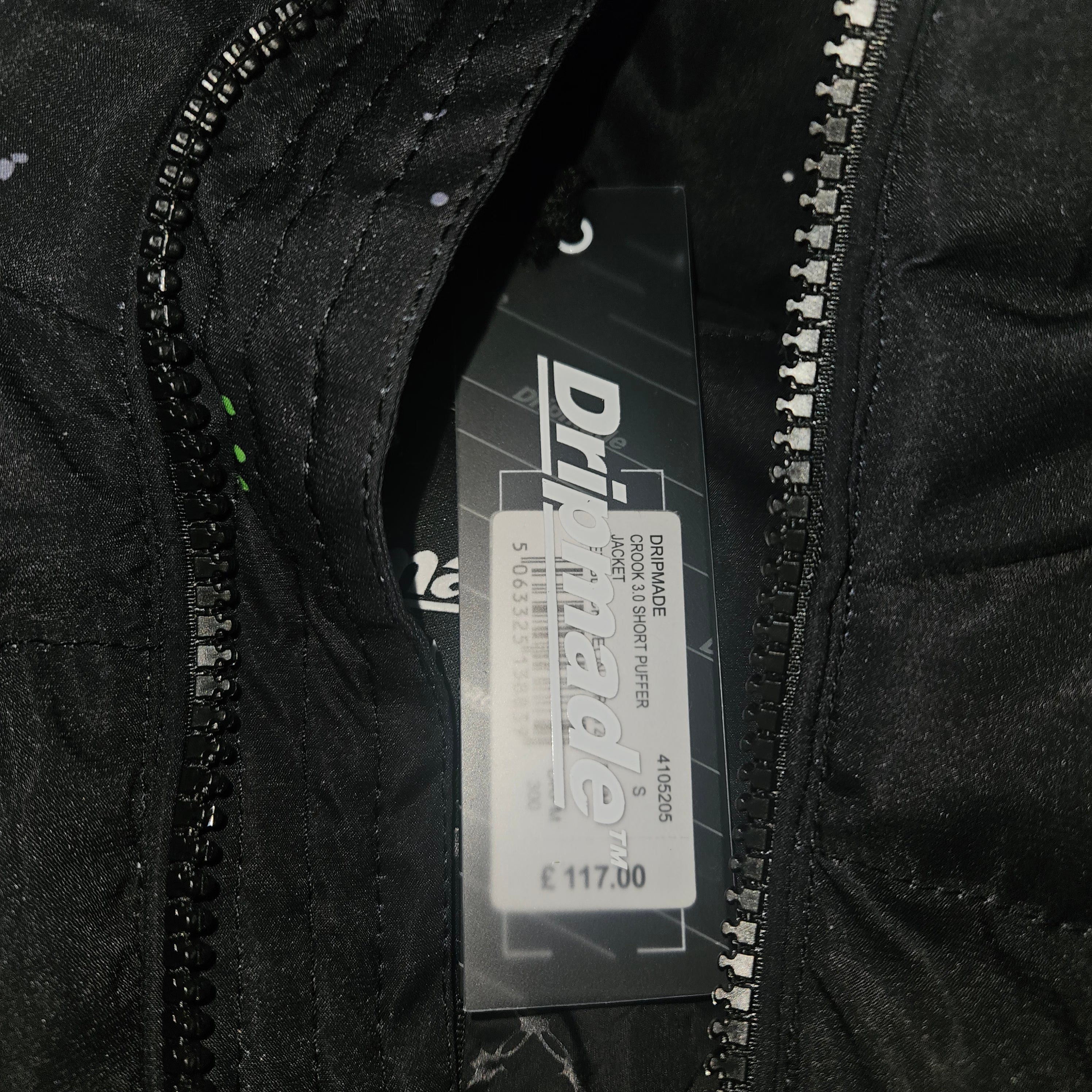 Dripmade Ink Splash Coat - Black - Size Small - BNWT