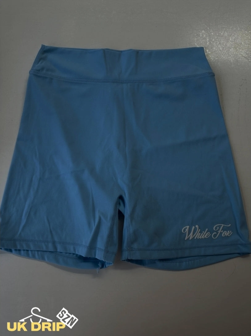 White Fox High Waisted Shorts Blue and Pink