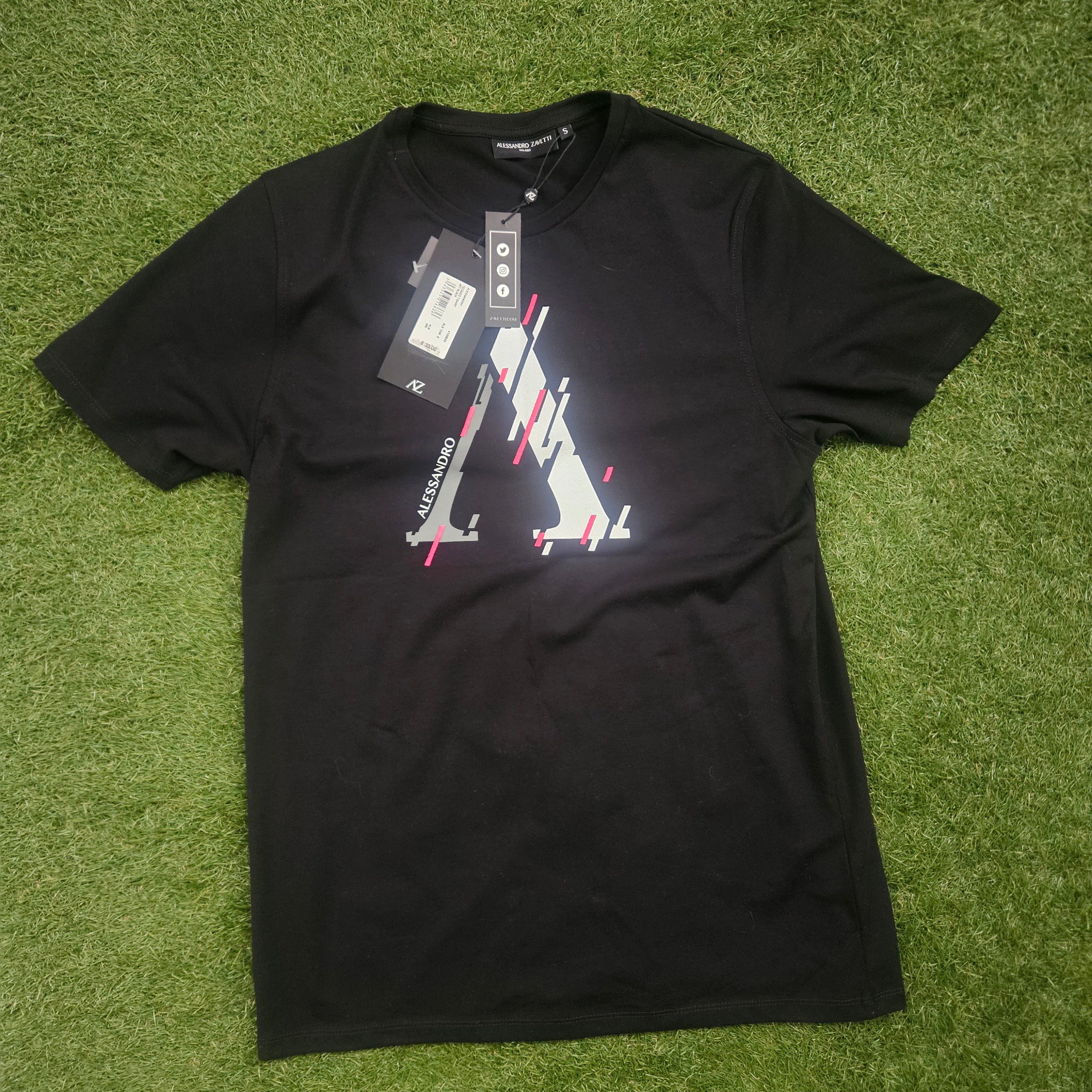 Alessandro Zavetti Techno T-Shirt – BNWT – Black – Small