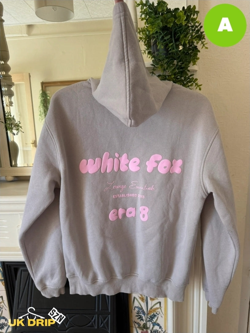 White Fox Hoodie Size S/M in Excellent Condition