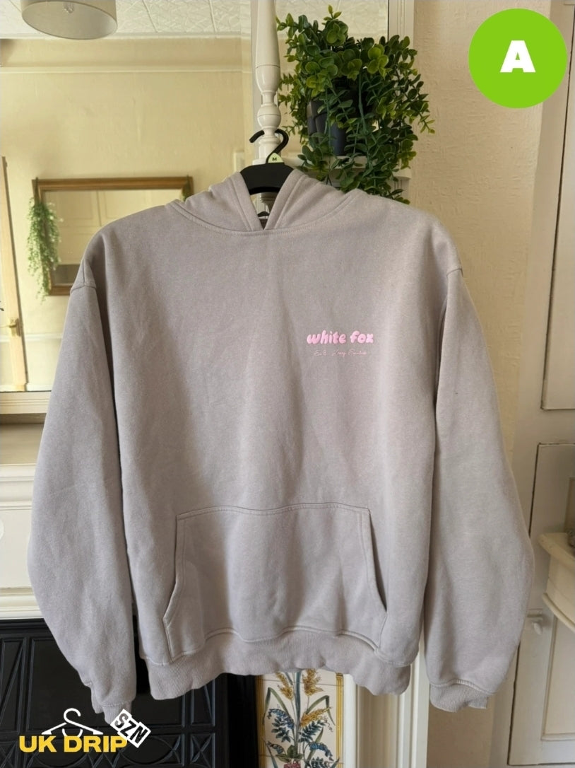 White Fox Hoodie Size S/M in Excellent Condition
