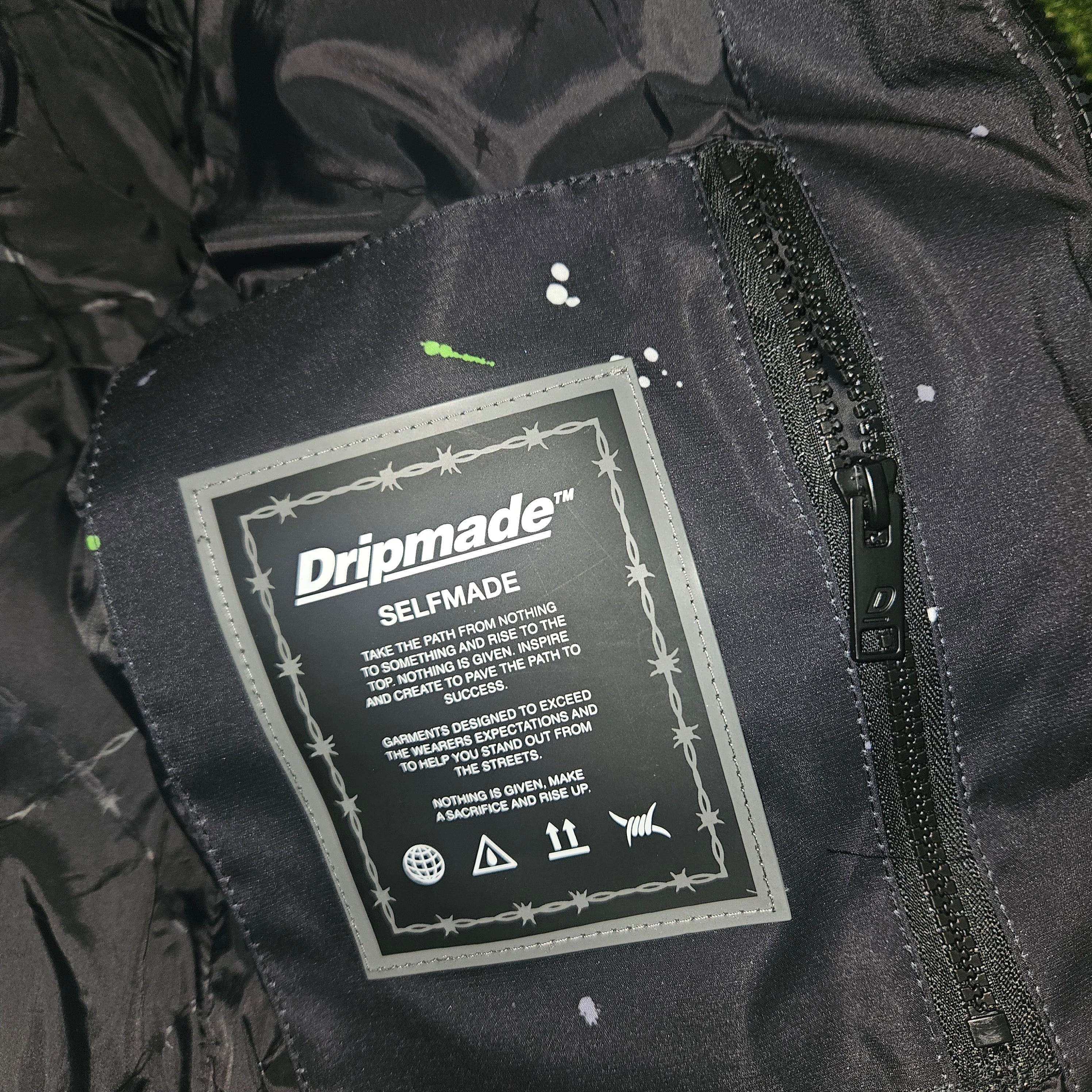 Dripmade Ink Splash Coat - Black - Size Small - BNWT