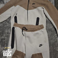 Nike Tech Fleece Tracksuit - Beige/White - Like New - XL Kids Joggers + Small Hoodie