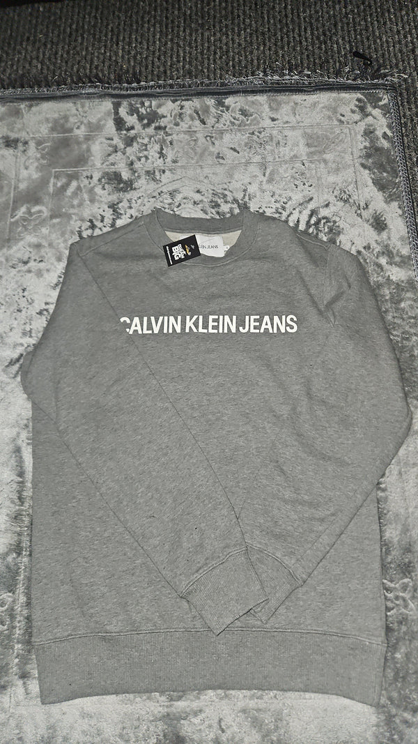 Calvin Klein Grey Jumper - Size Small for Men and Women