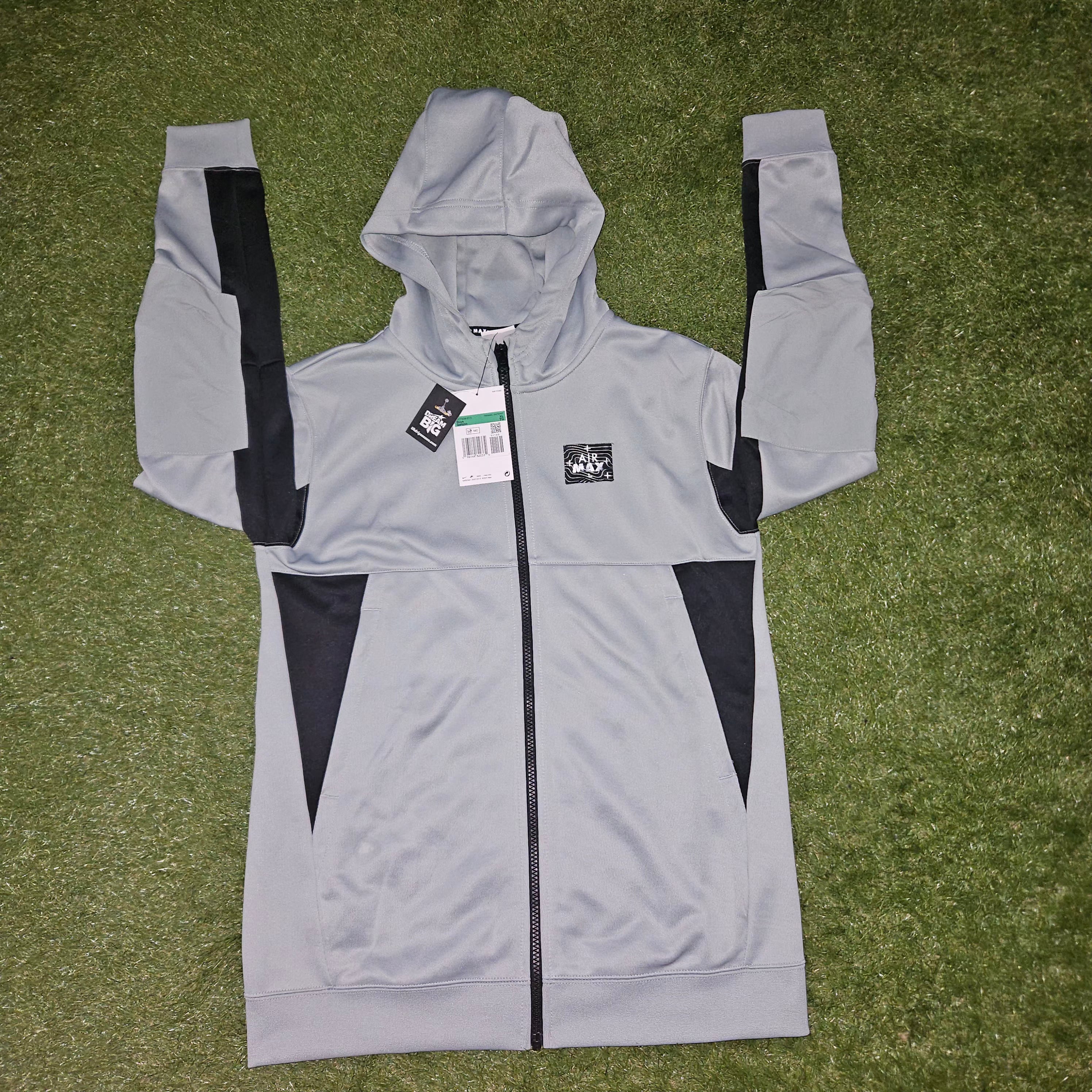 Nike Air Max Junior Hoodie – Grey & Black | Ages 13–15 | BNWT