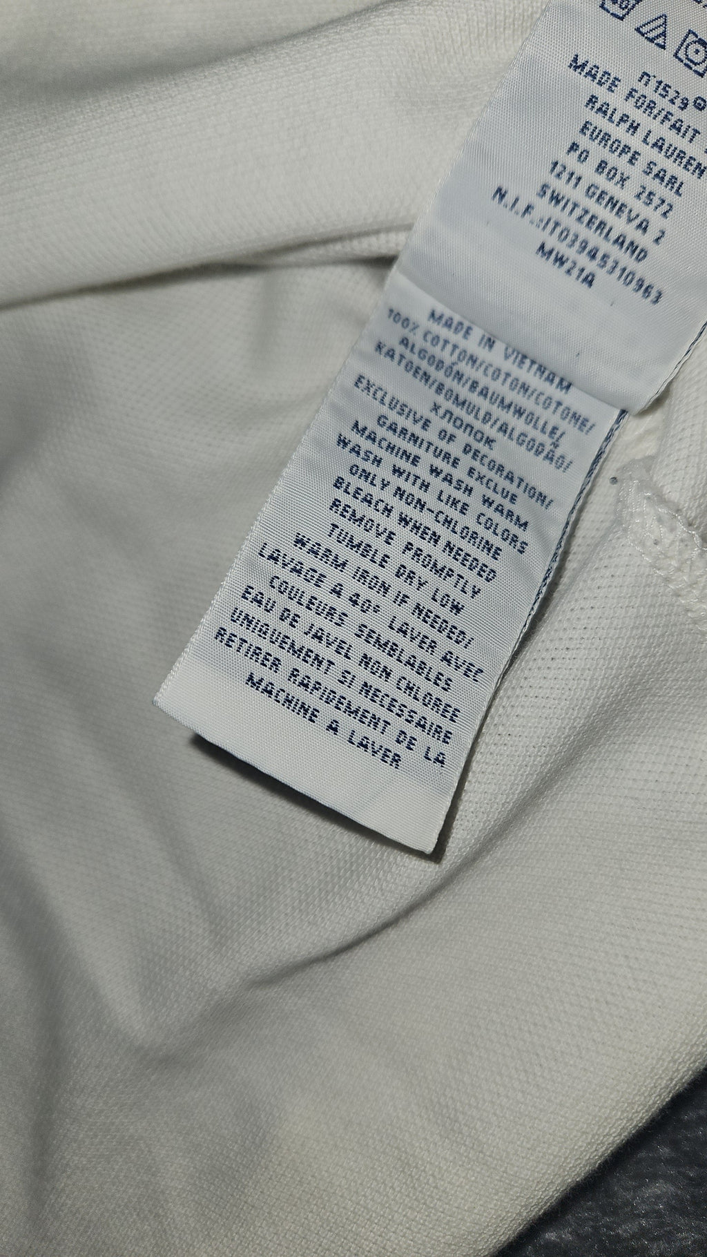 Ralph Lauren White Long Sleeve Polo - Size Small