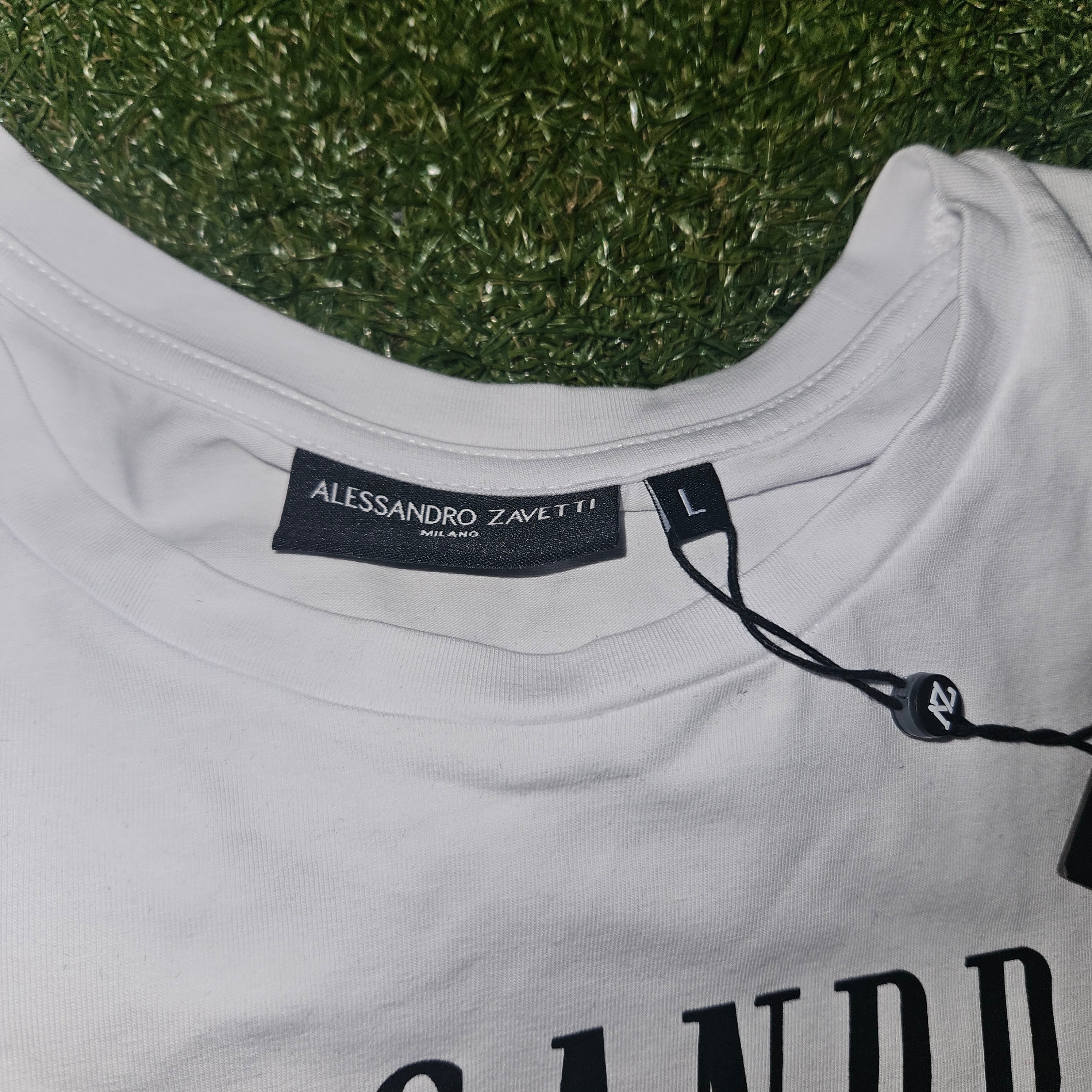 Alessandro Zavetti Cat Print T-Shirt - White - BNWT