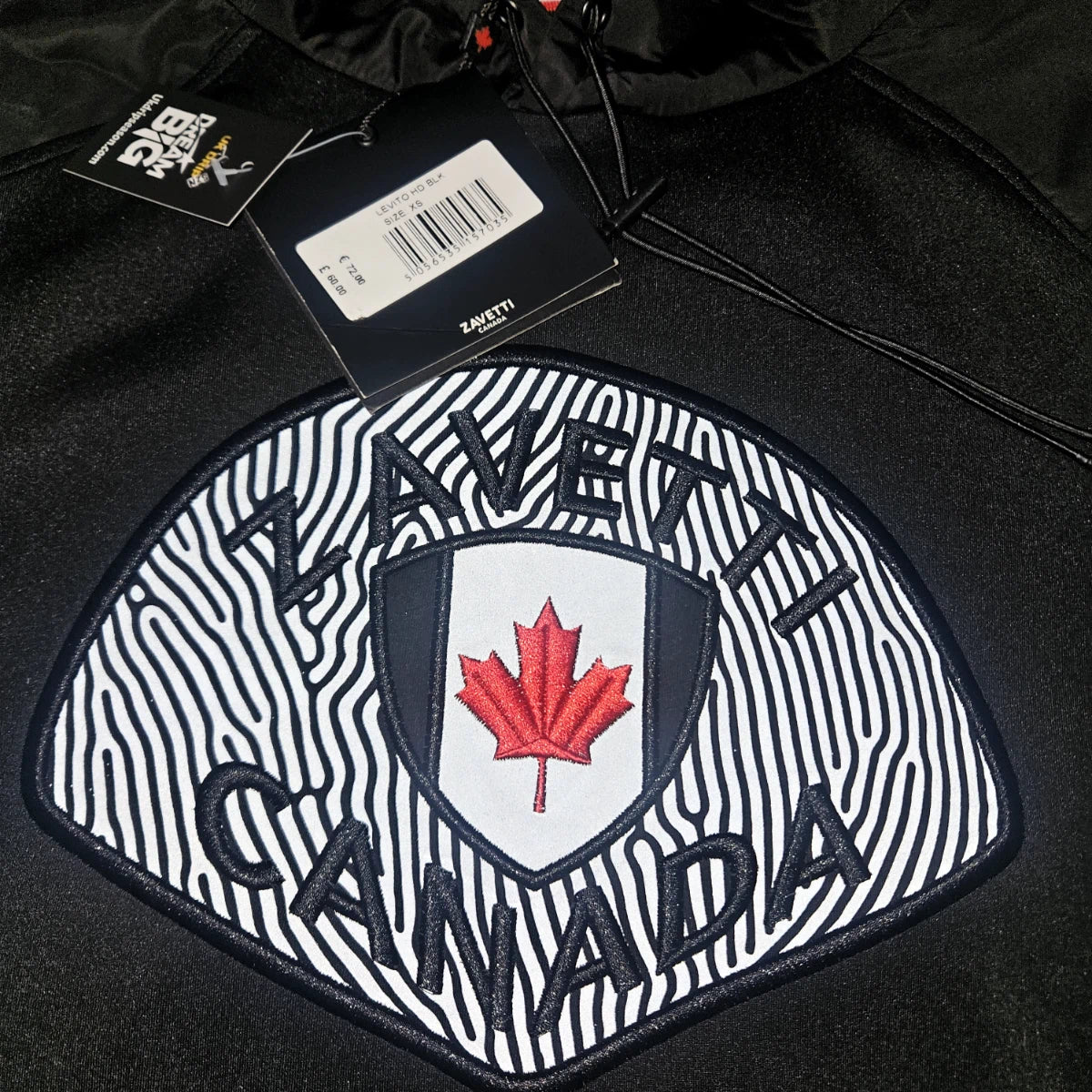 Zavetti Canada Black Reflective HD Hoodie - BNWT