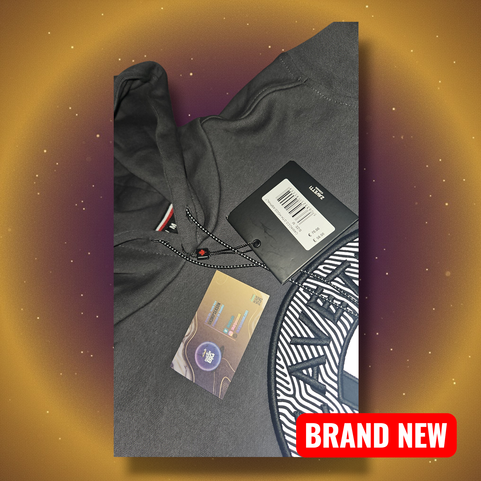 Zavetti Canada Grey Hoodie Medium - Perfect for Streetwear