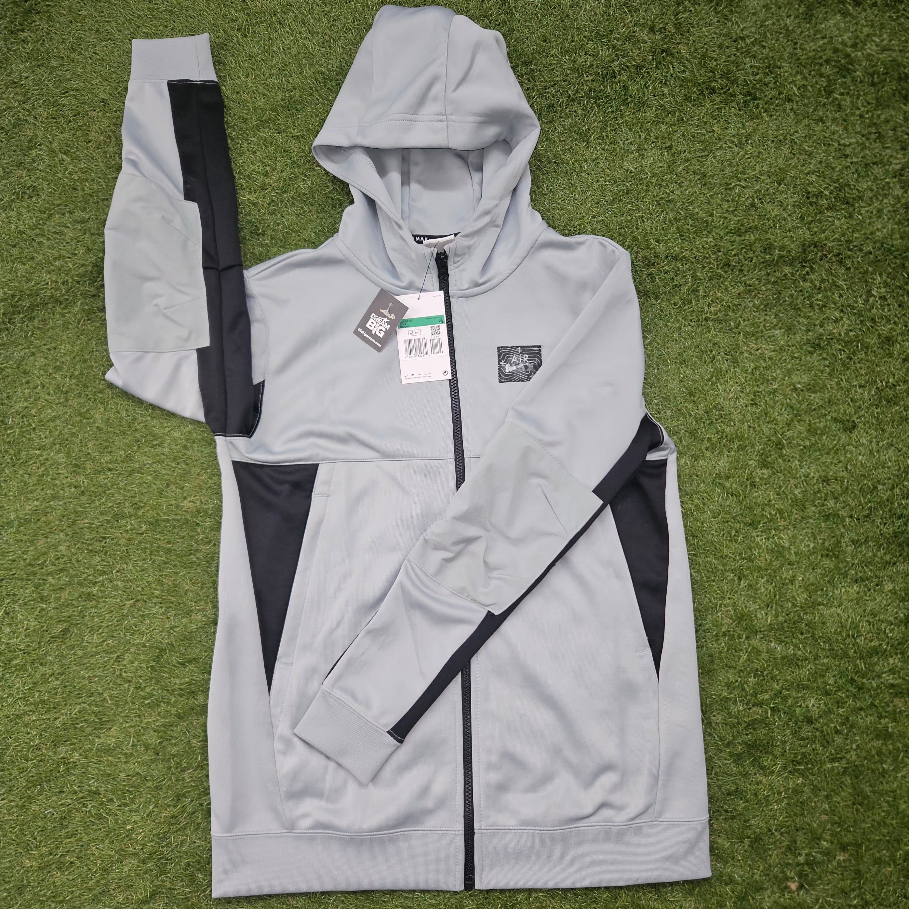 Nike Air Max Junior Hoodie – Grey & Black | Ages 13–15 | BNWT