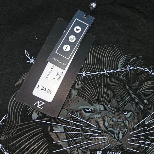 Alessandro Zavetti size large Lion Print T-Shirt – Black, bnwt