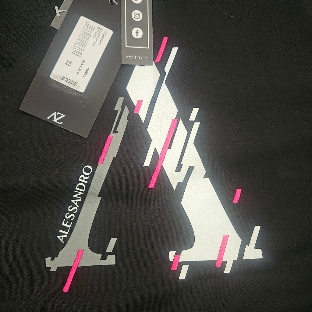 Alessandro Zavetti Techno T-Shirt – BNWT – Black – Small