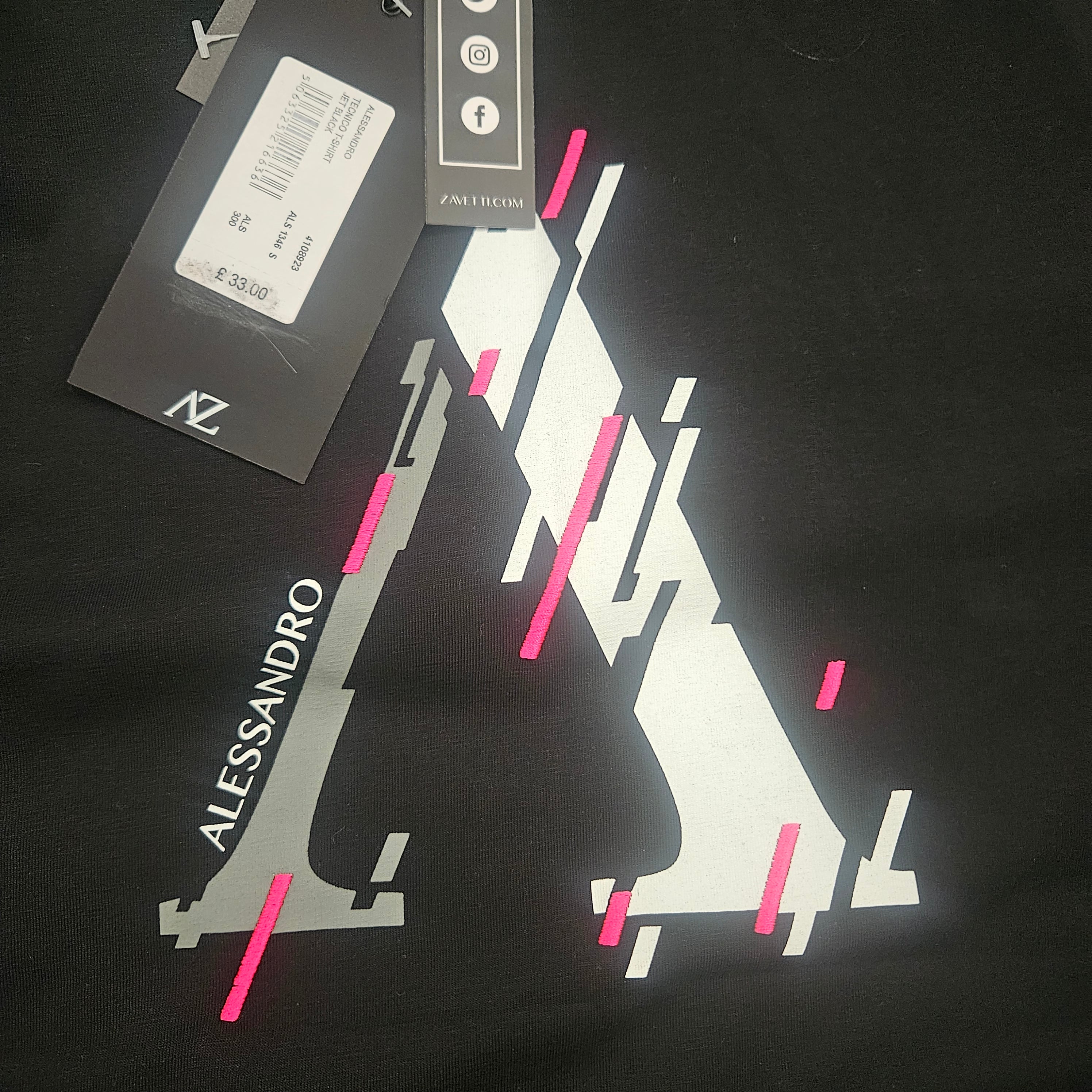 Alessandro Zavetti Techno T-Shirt – BNWT – Black – Small