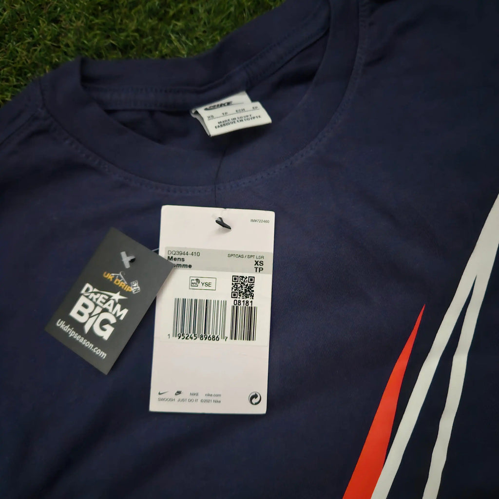 Nike Multi Swoosh T-Shirt – Blue (Size XS)