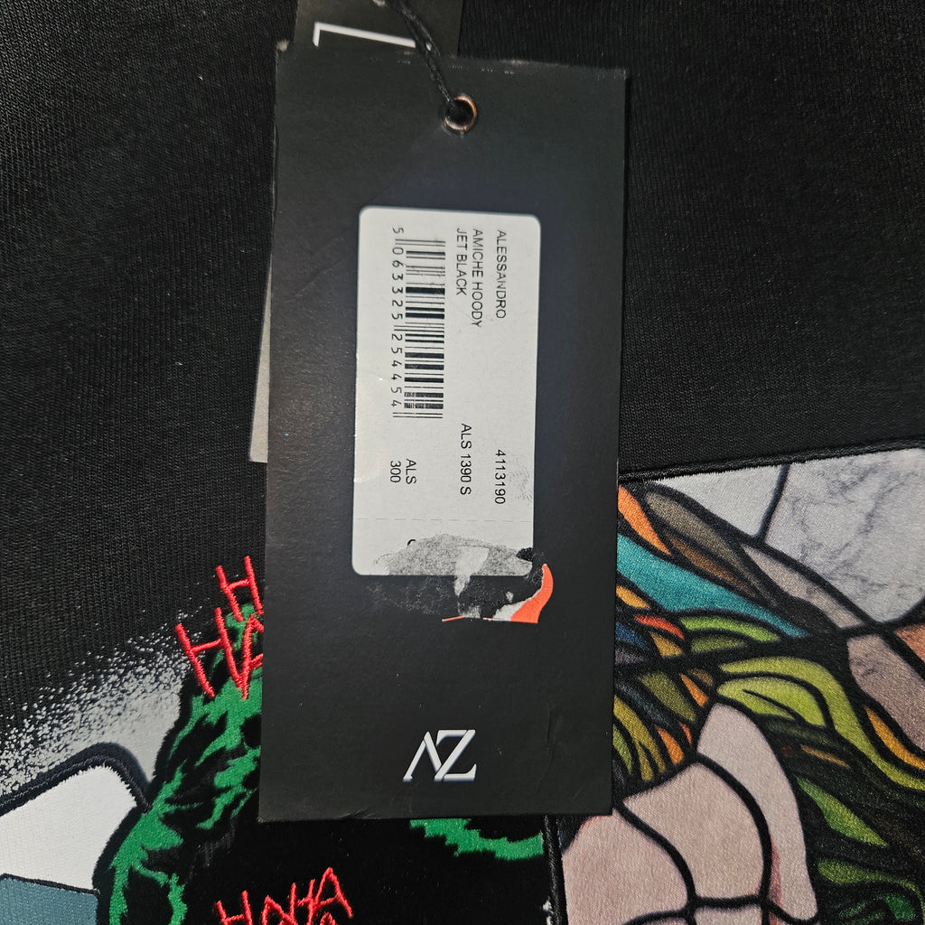 Alessandro Zavetti Hoodie - Black - Size Small - BNWT
