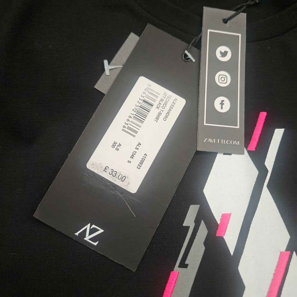 Alessandro Zavetti Techno T-Shirt – BNWT – Black – Small