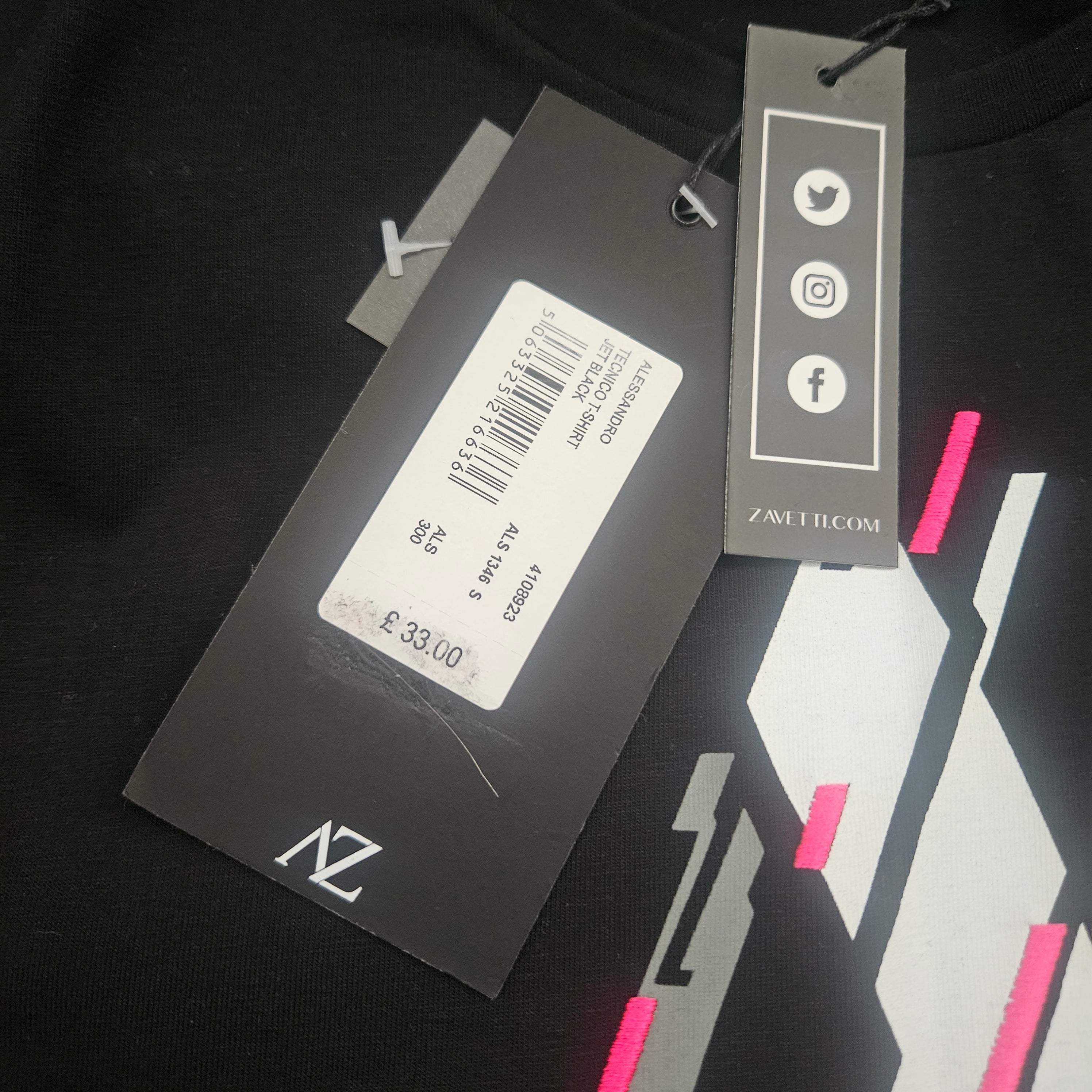 Alessandro Zavetti Techno T-Shirt – BNWT – Black – Small