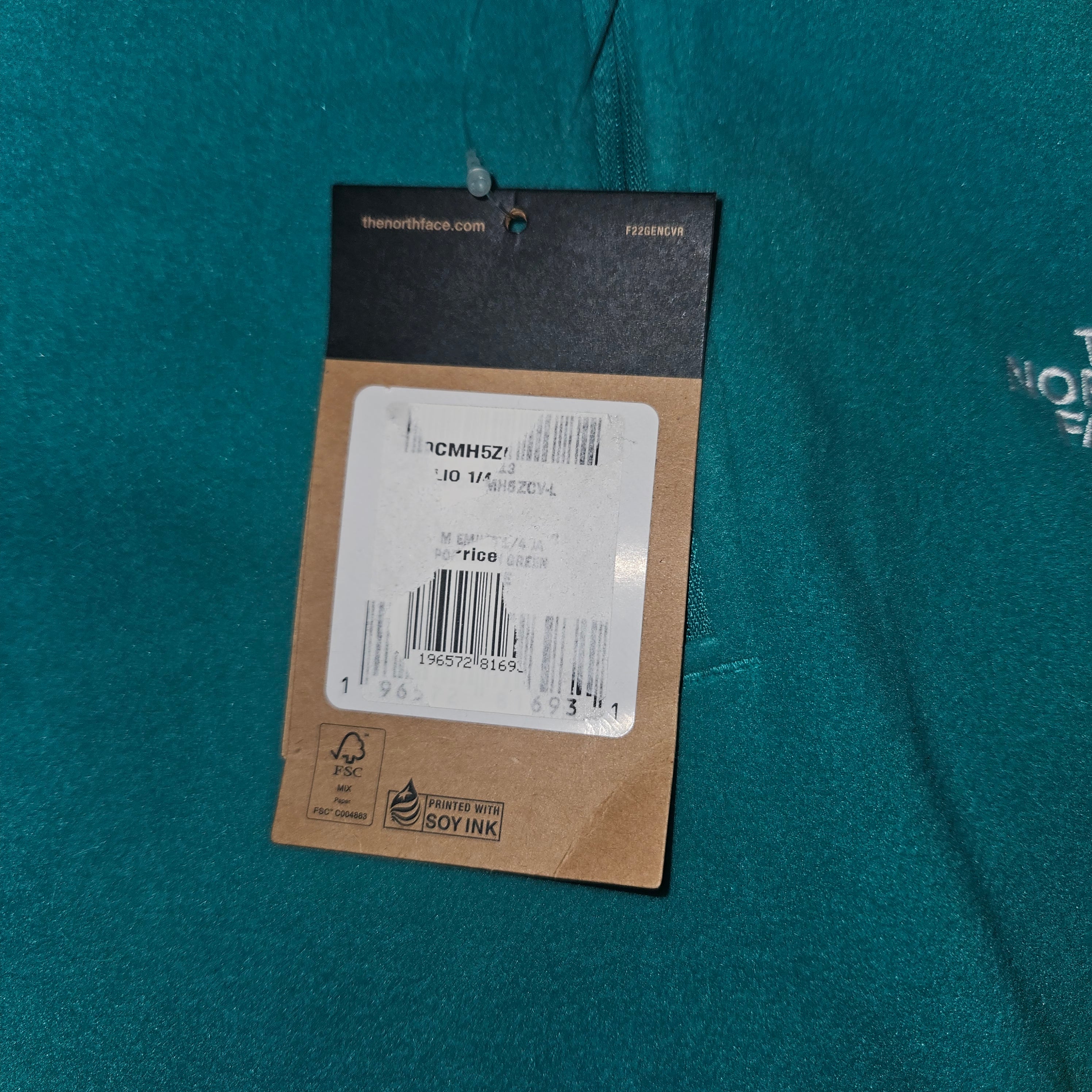 The North Face Quarter Zip Jumper - Turquoise - Size Large - BNWT