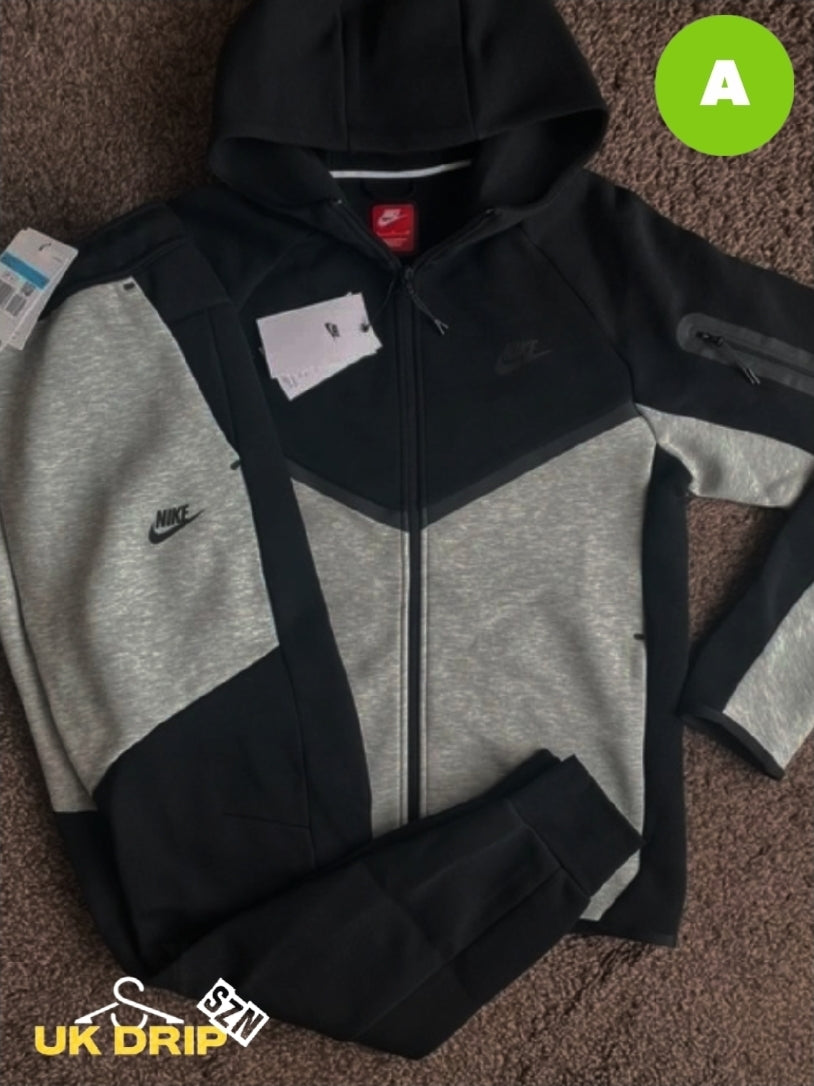 Nike Tech Fleece Black / Grey Tracksuit 5th Gen - Size S/M