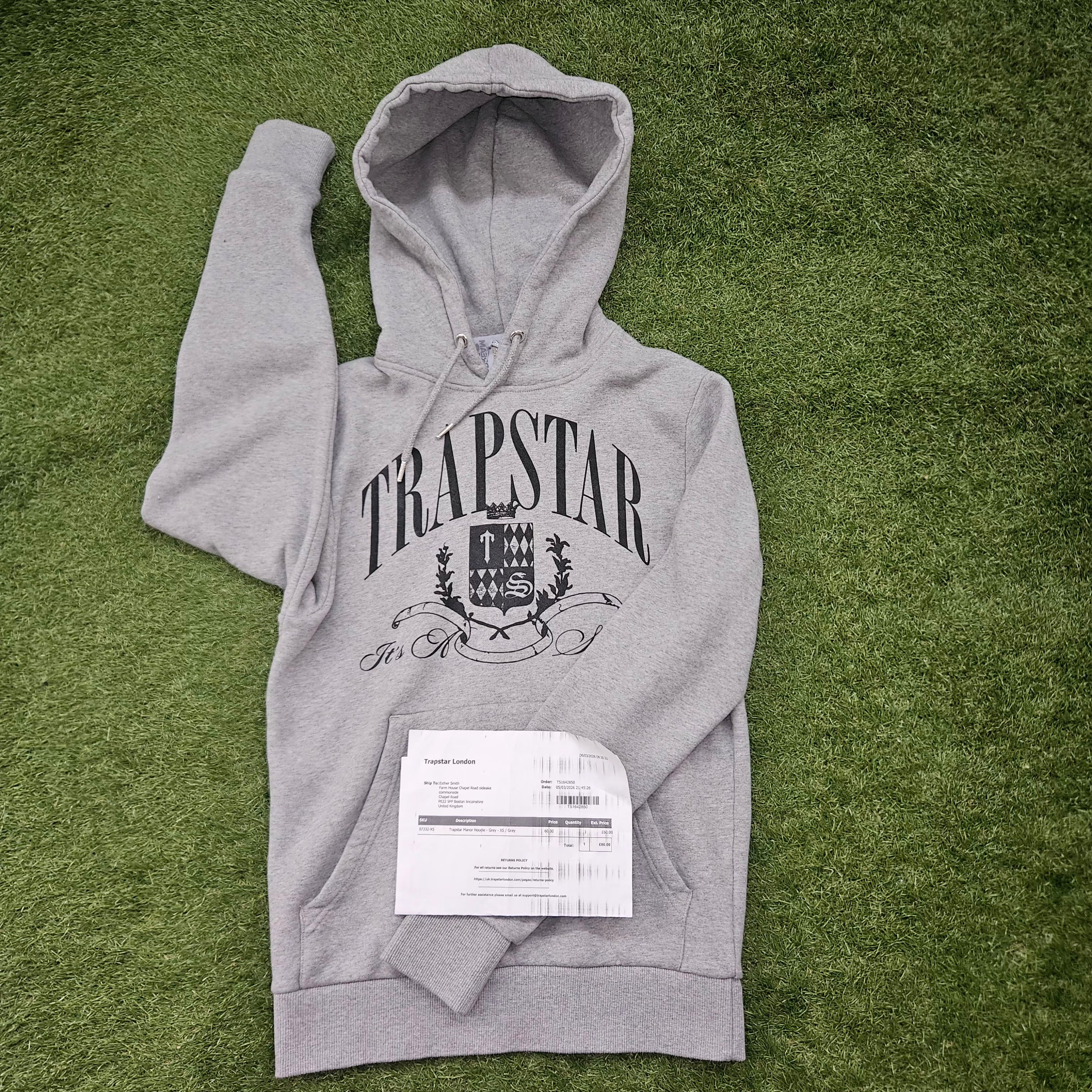 Trapstar Grey Hoodie – Size XS | Brand New With Receipt